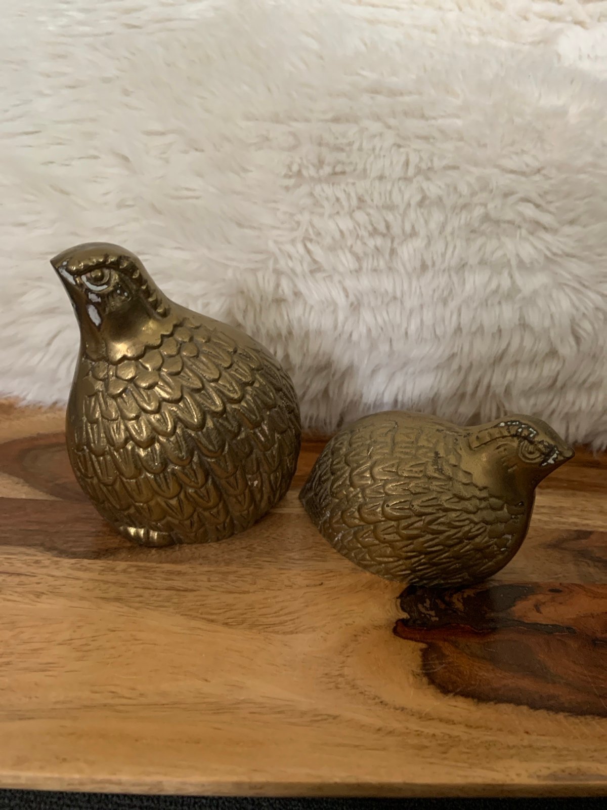 Vintage Brass Quails