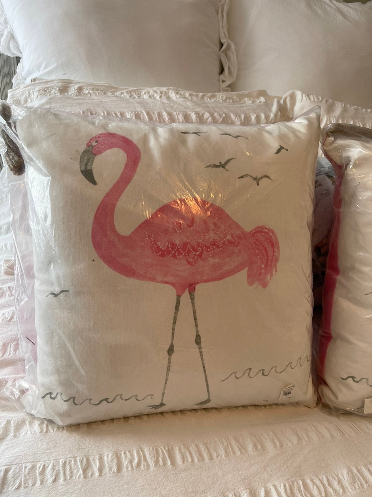 Pottery Barn Flamingo Pillow NEW