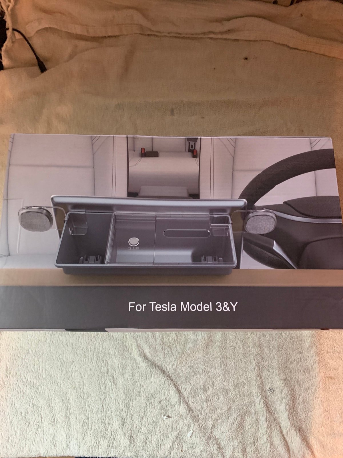 Multifunctional Under-Screen Storage Box with Phone Holder for Tesla Model 3/Y