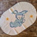 Vintage Infant Baby Area Throw Rug Nursery Decor Sleeping 1960s Oval Bathmat Mat
