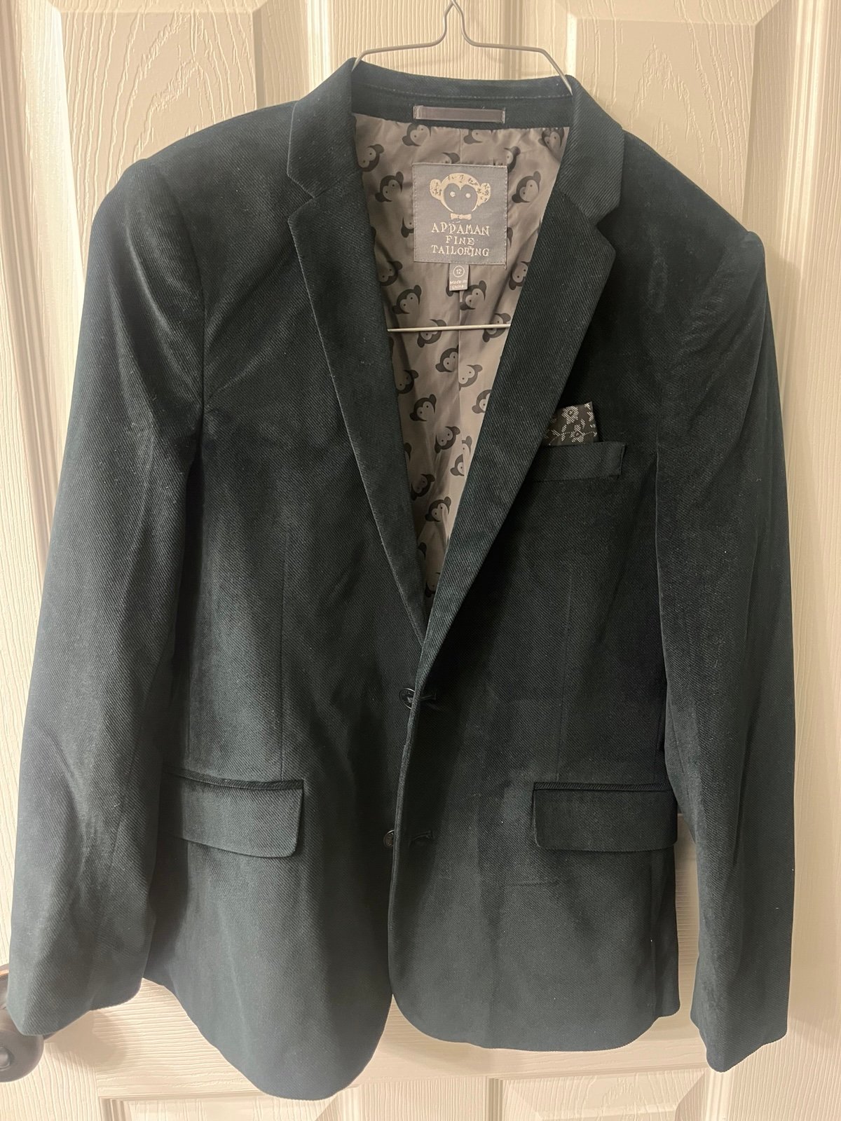 Boys Appaman Fine Tailoring forest green blazer size 12