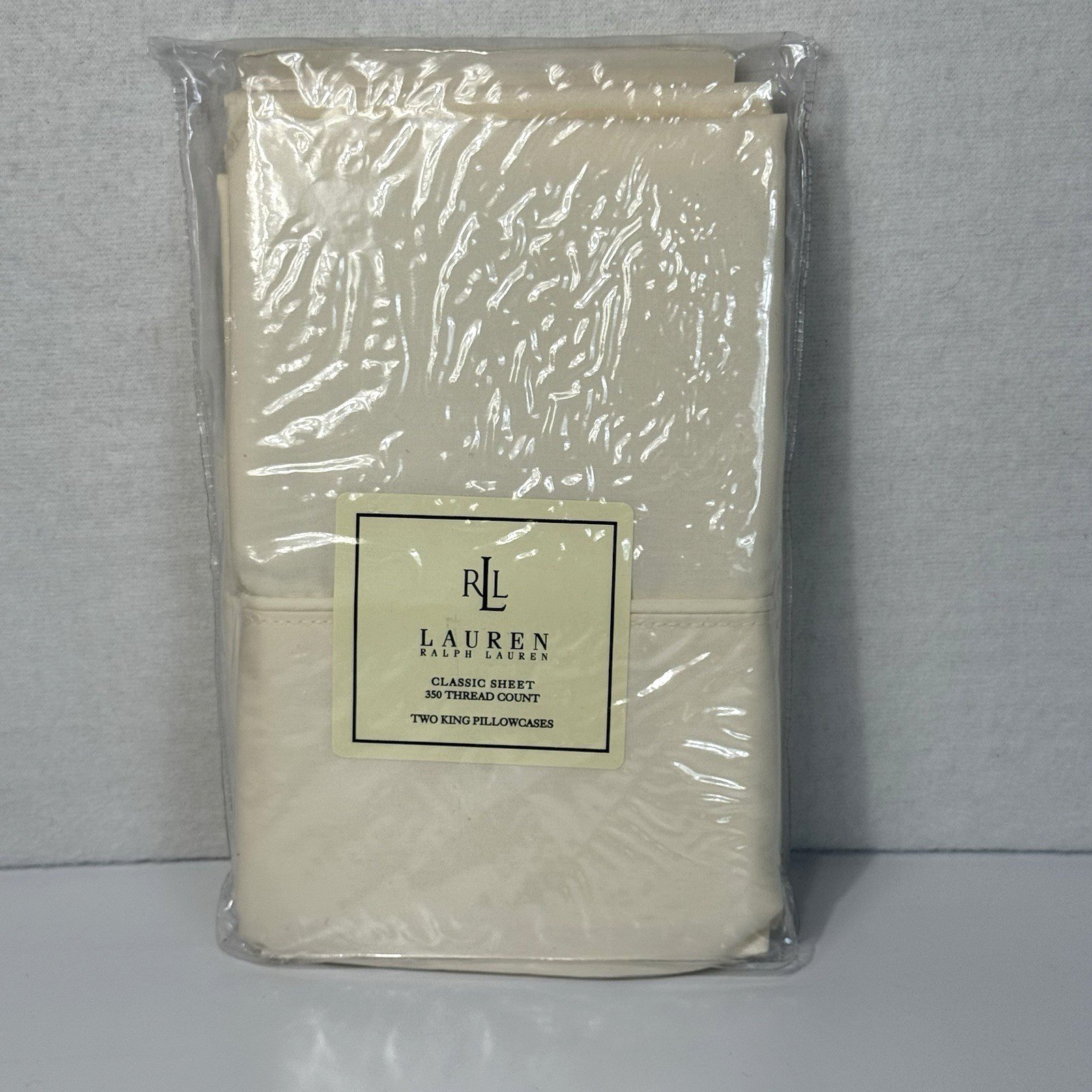 Lauren Ralph Lauren Classic King Pillowcases Almond Set of Two 350 Thread Count