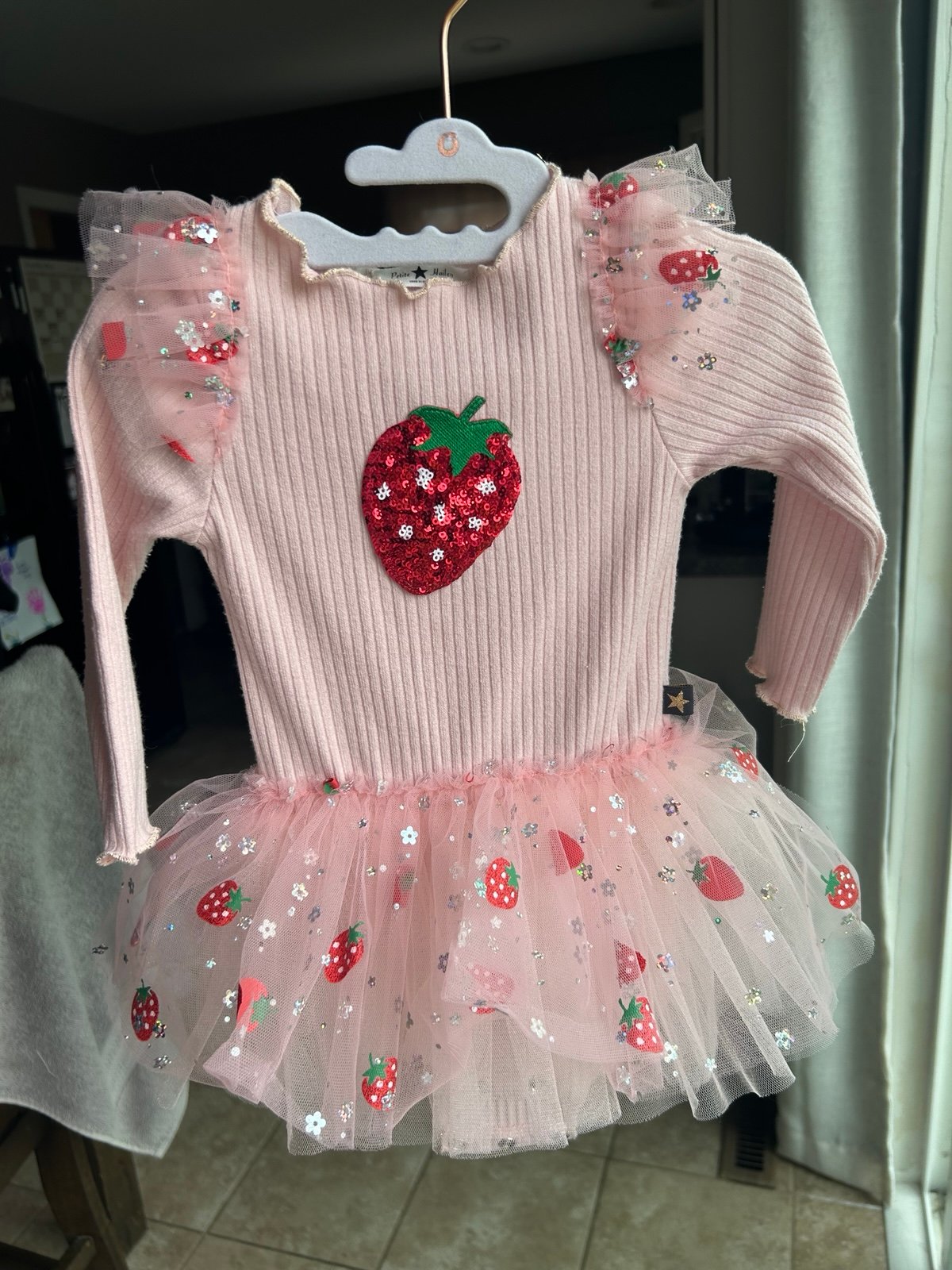 Berry first birthday sequin tutu onesie