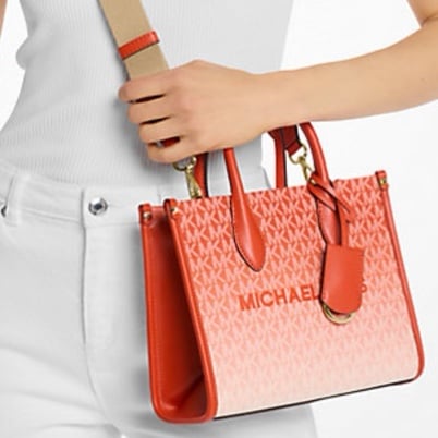 Michael Kors Mirella Small Ombré Signature Logo Crossbody Bag Red Clay NWT