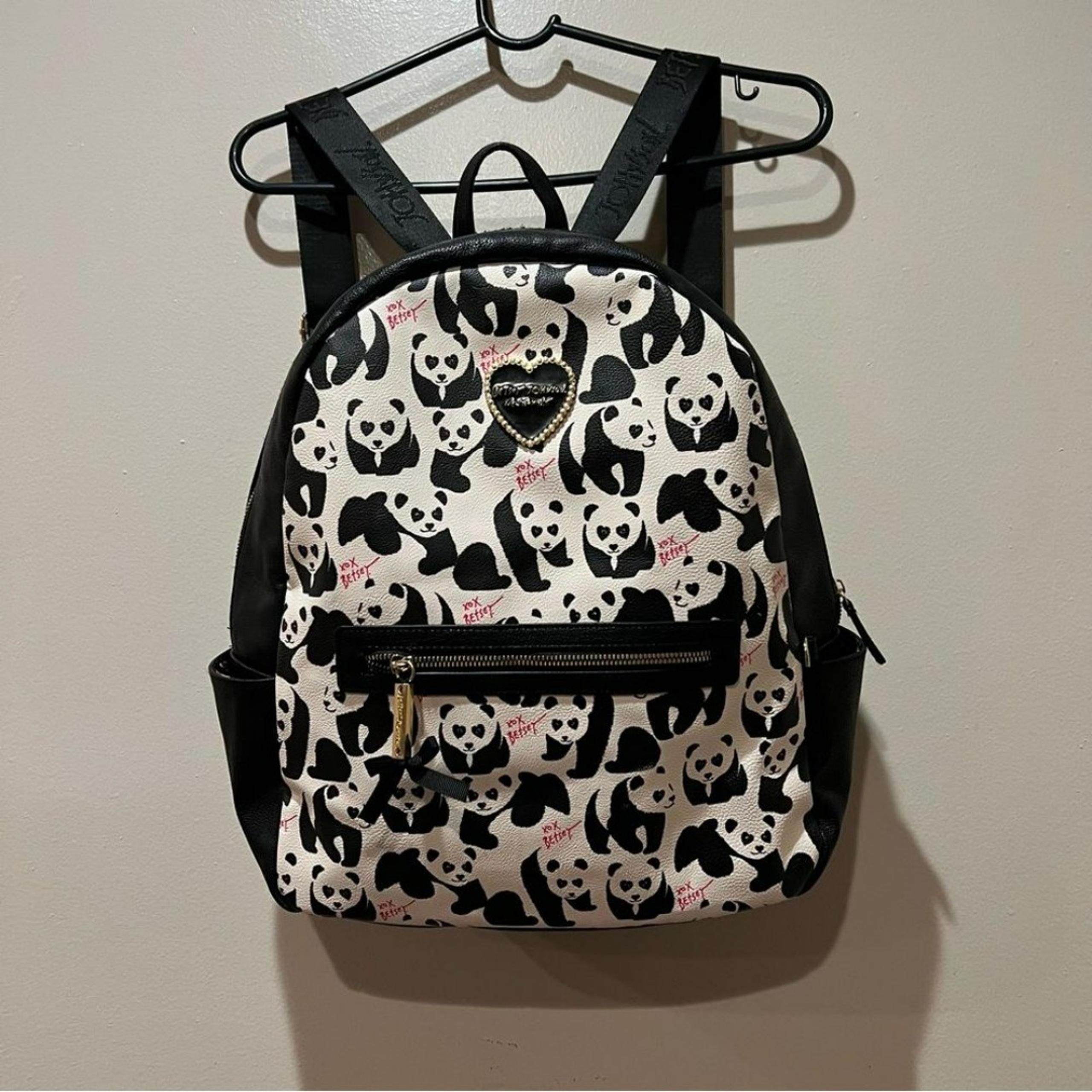 Betsey Johnson Oversized Large Panda Floral Backpack