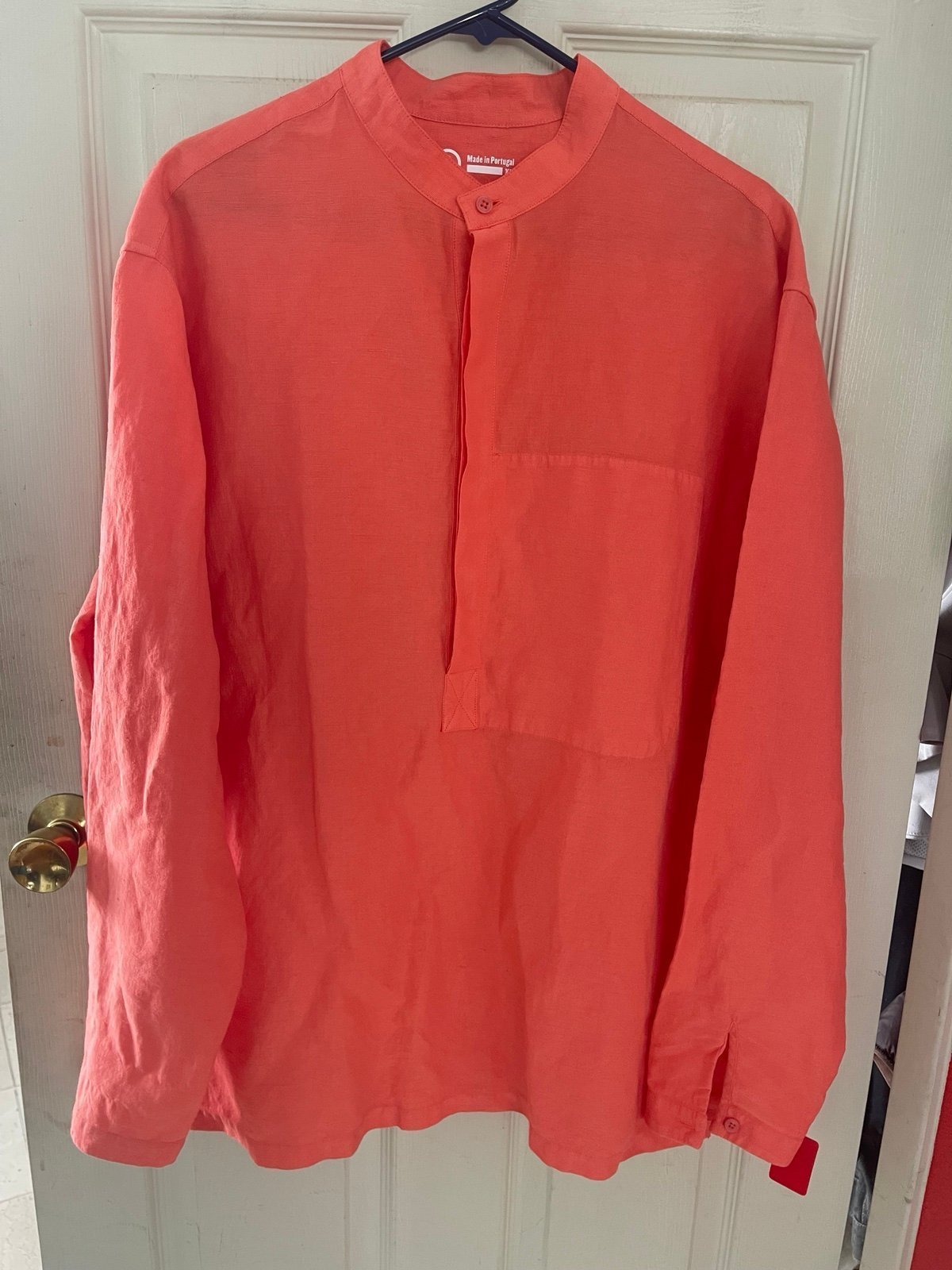 Outlier linen polyester Injex Popover shirt hidden pocket men’s size XL