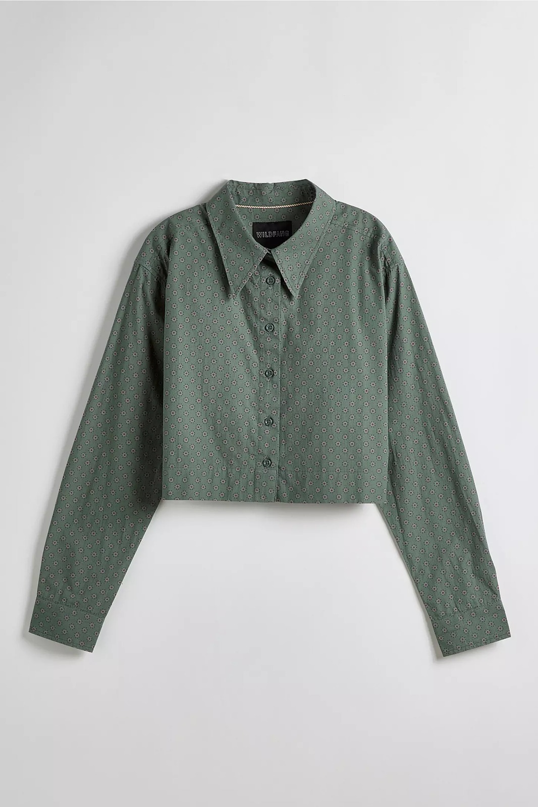 WILDFANG The Essential Long Sleeve Cropped Button Up Shirt