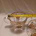Sugar & creamer set with lid vintage roses sketched on glass