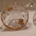 Sugar & creamer set with lid vintage roses sketched on glass