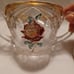 Sugar & creamer set with lid vintage roses sketched on glass