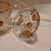 Sugar & creamer set with lid vintage roses sketched on glass