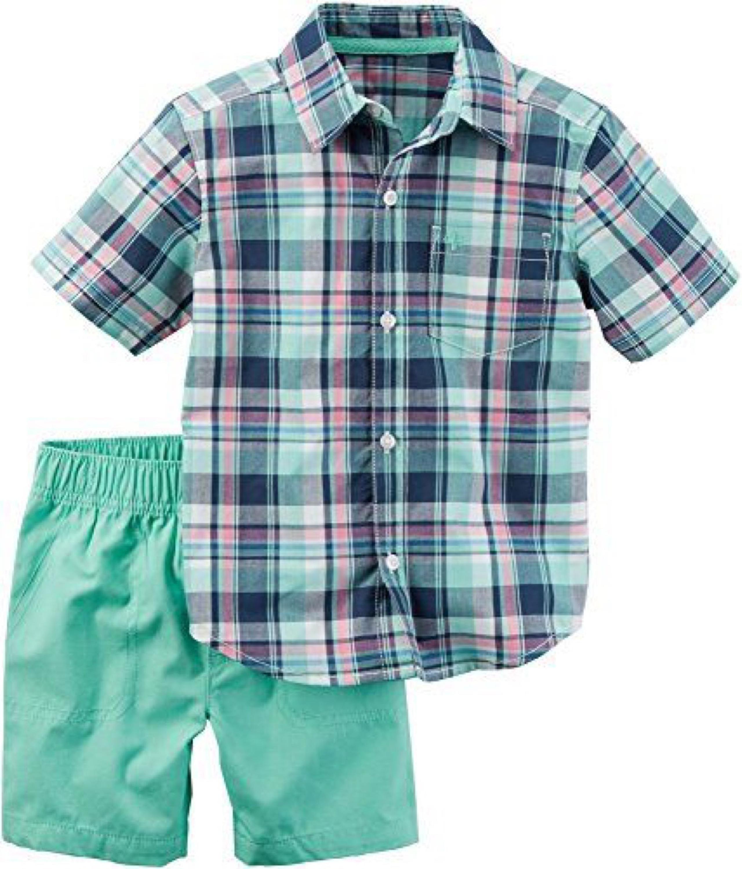 Carter’s 2 Piece Dress Shirt And Shorts