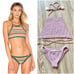 She Made Me Dhari Crochet Halter Bikini Top & Bottom Set in Lavender Purple M/L