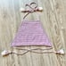 She Made Me Dhari Crochet Halter Bikini Top & Bottom Set in Lavender Purple M/L