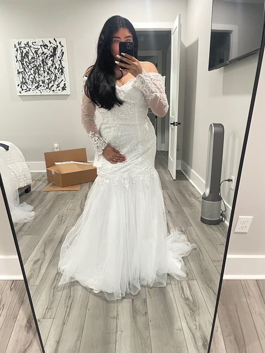 Davids bridal wedding dress white Missy 14