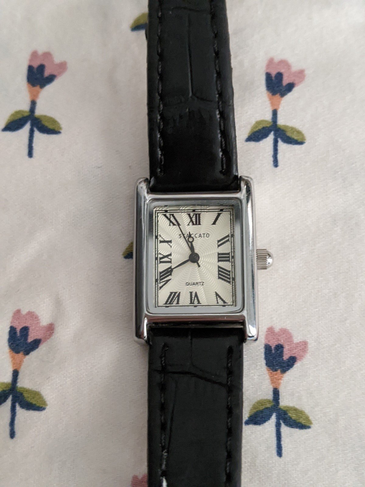 Staccato Vintage Quartz Face Stainless Steel Genuine Leather Watch