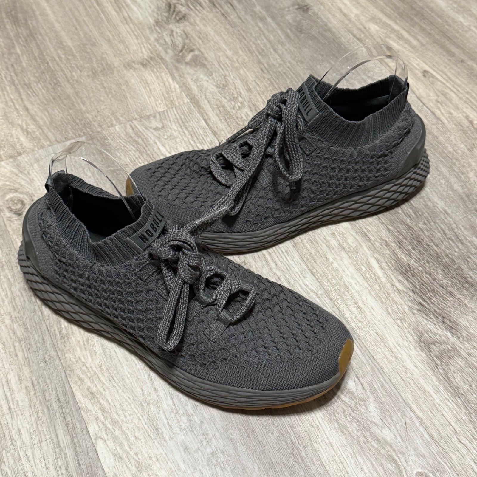 Men’s size 8 Nobull workout lightweight gray knit runner athletic shoes