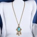 Antique guilloche enameled pendant necklace