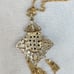 Antique guilloche enameled pendant necklace
