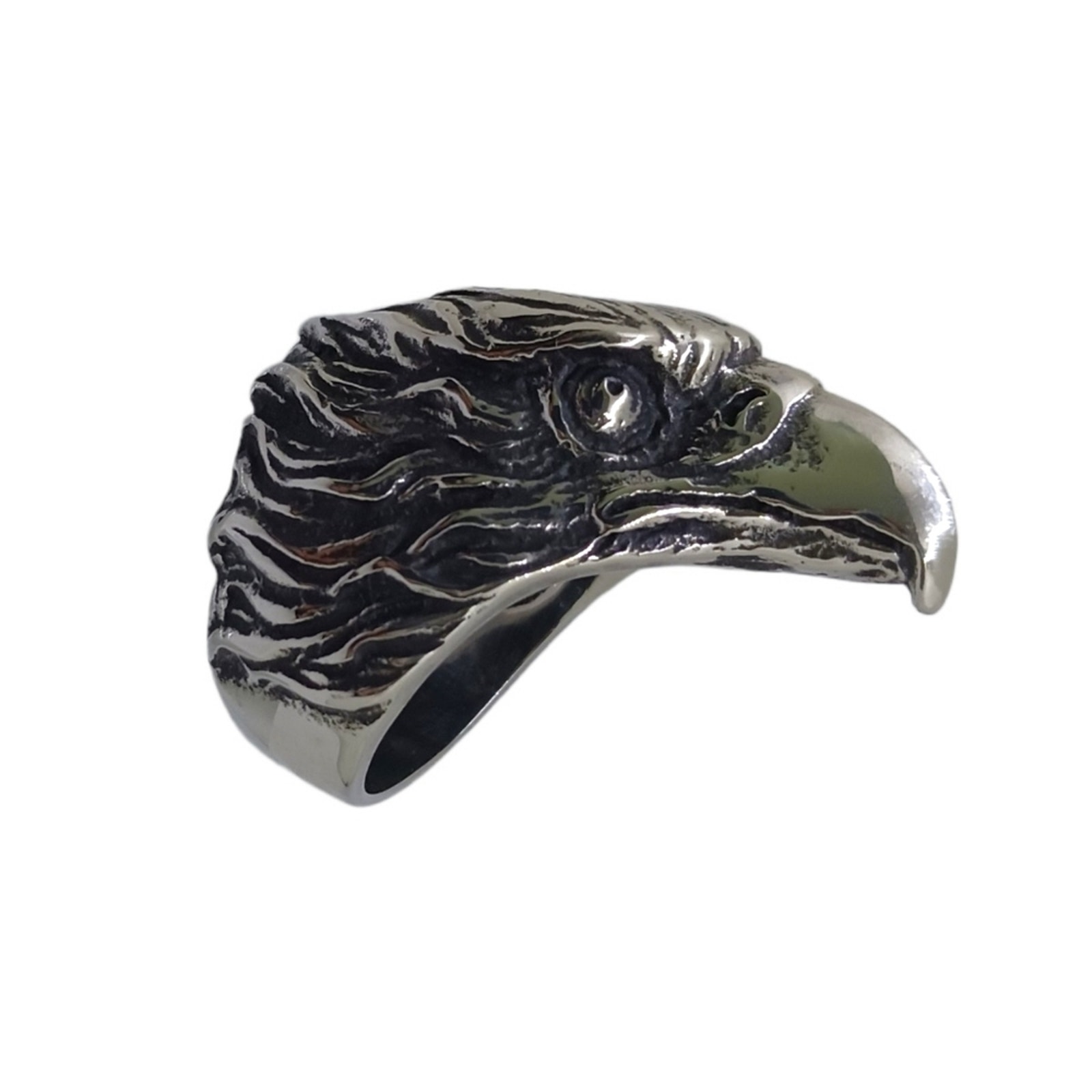 Stainless Steel Mens Hawk/ Eagle Eye/ Head Ring Size 9 Bird Ring Jewelry Bold