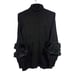 NWT Chicos Faux Fur-Trimmed Knit Turtleneck Sweater SZ 1/M Bishop Sleeves Black