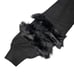 NWT Chicos Faux Fur-Trimmed Knit Turtleneck Sweater SZ 1/M Bishop Sleeves Black