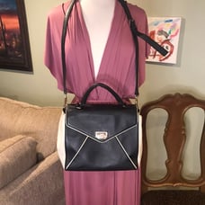 kate spade black and white leather satchel