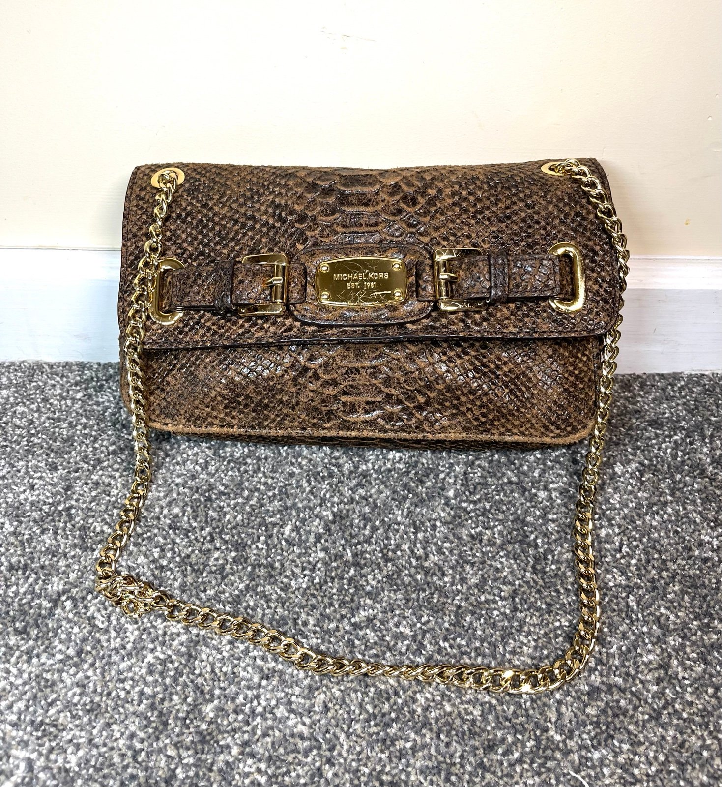 Michael Kors snakeskin leather bag