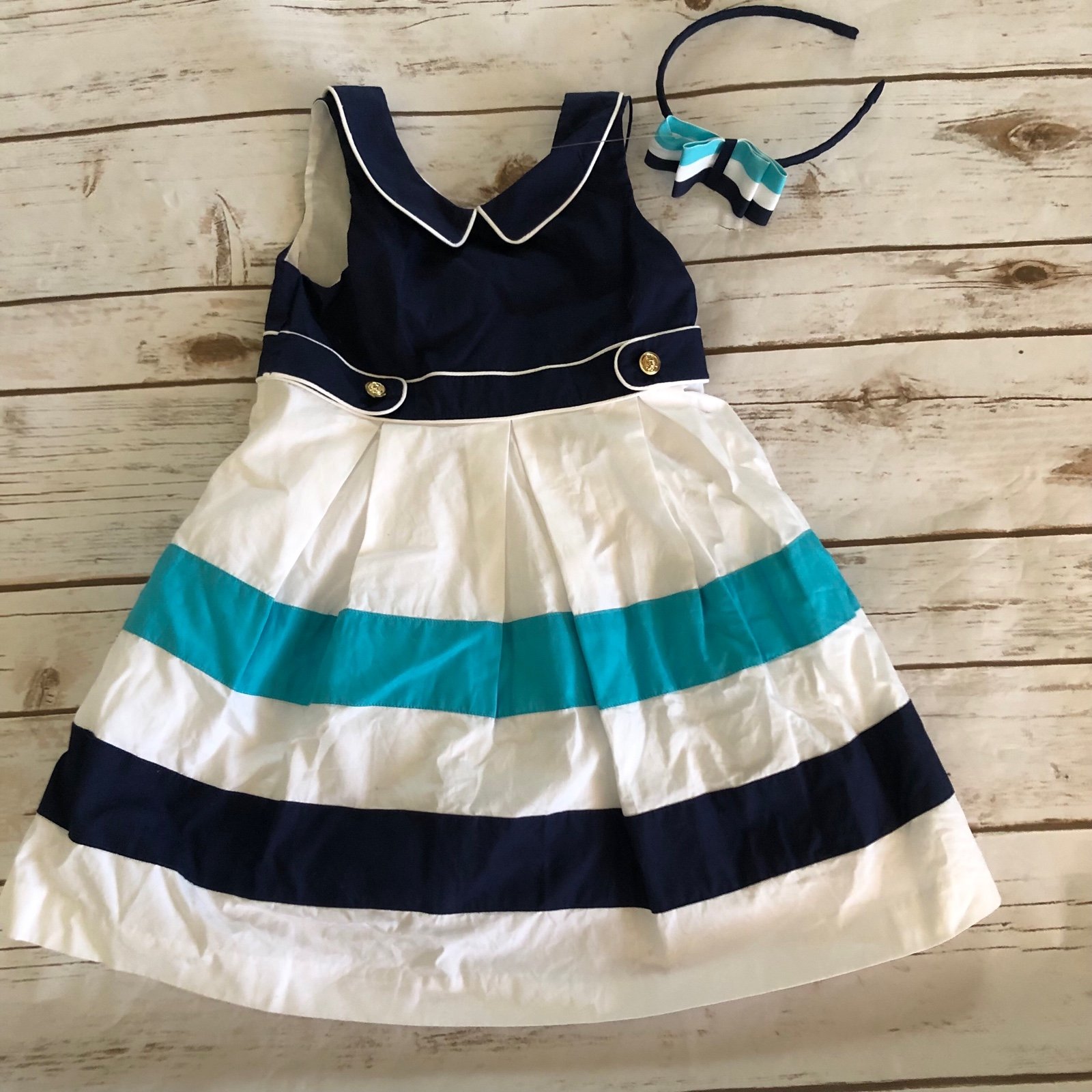 Janie and jack coastal cruise dress and head band