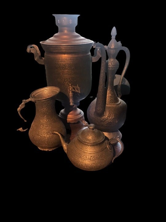 Persian Samovar Tin 4 Piece Tea Set