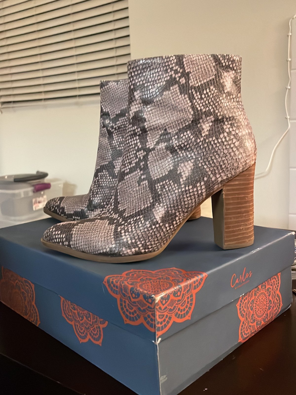 Carlos snakeskin booties cheap