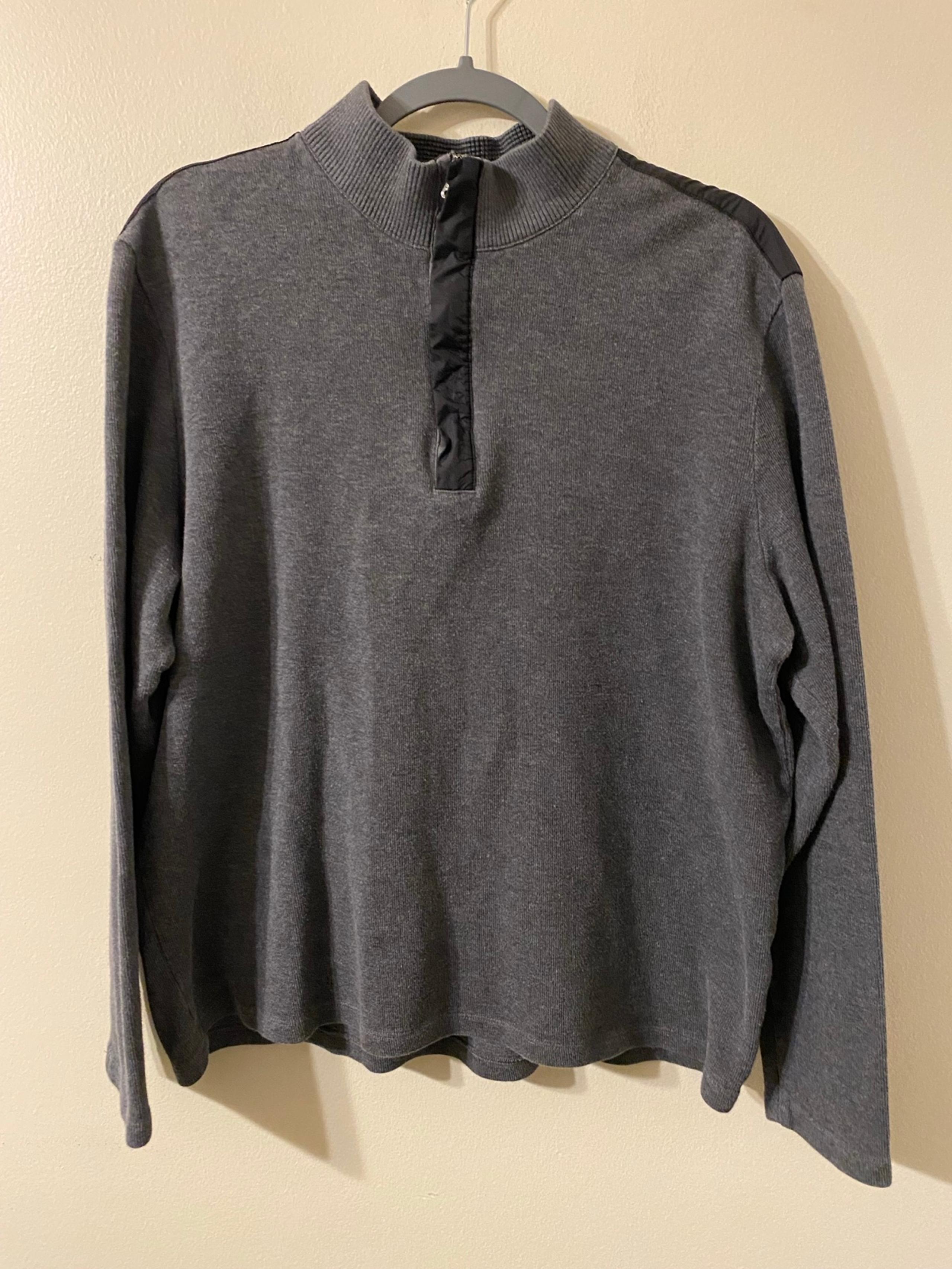 Mens Gray Hugo Boss Sidney 55 100% Cotton 1/2 Zip Pullover Size 2XL XXL