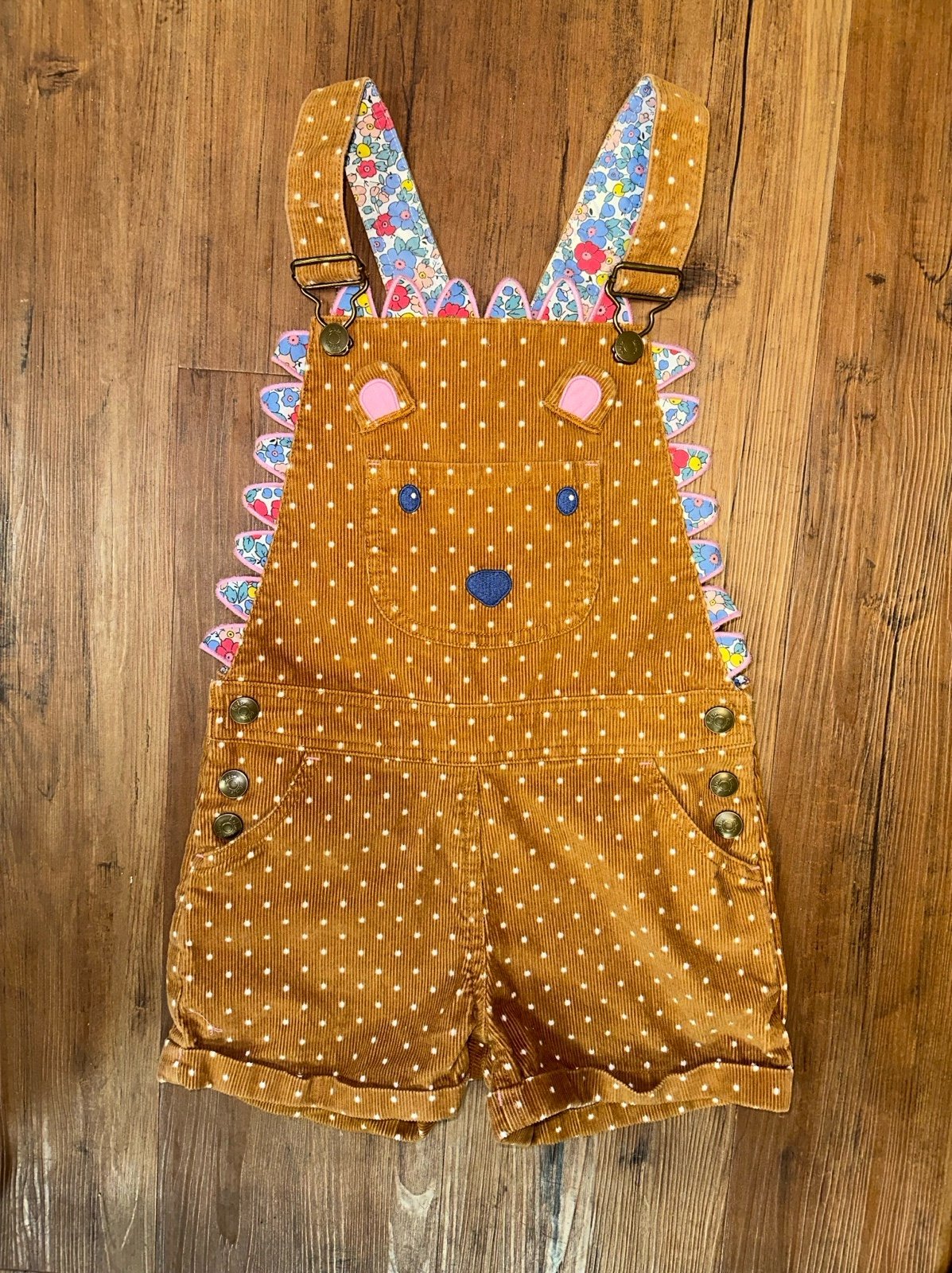 HTF Mini Boden 7-8 Hedgehog Shortalls