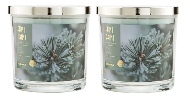 Sonoma First Frost Scented Candle 14 oz- Mint, Pine, Patchouli x2