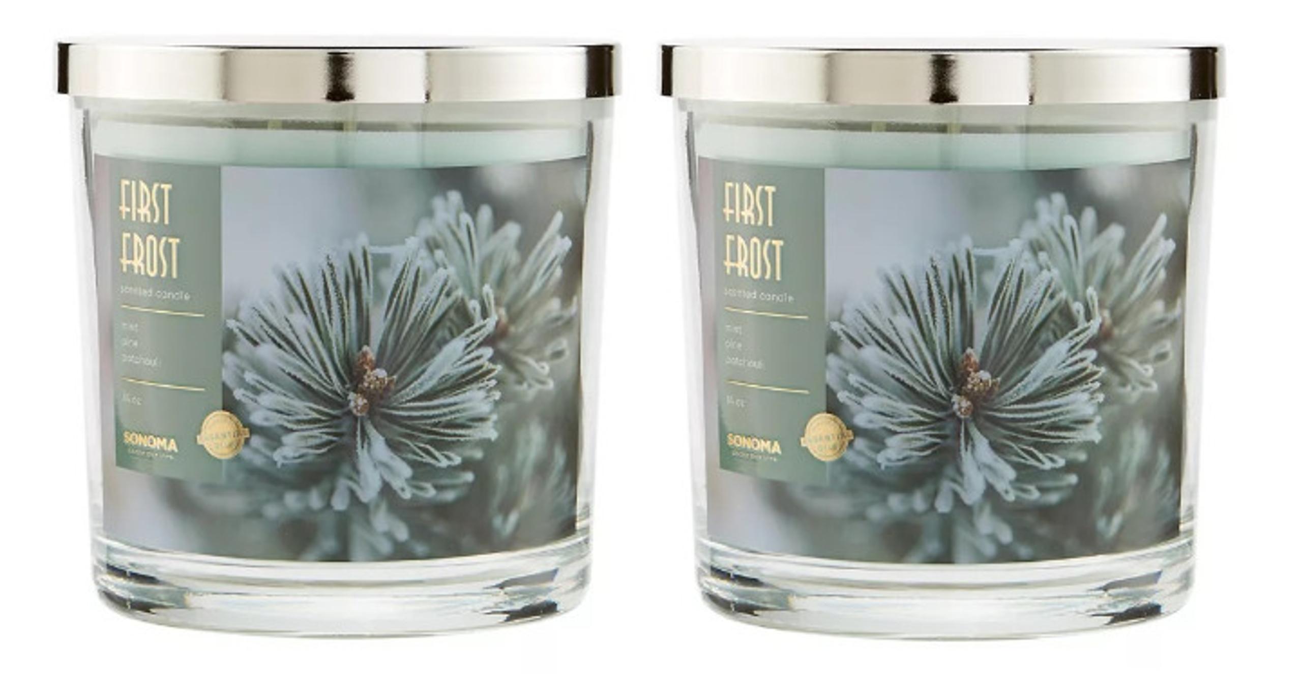 Sonoma First Frost Scented Candle 14 oz- Mint, Pine, Patchouli x2