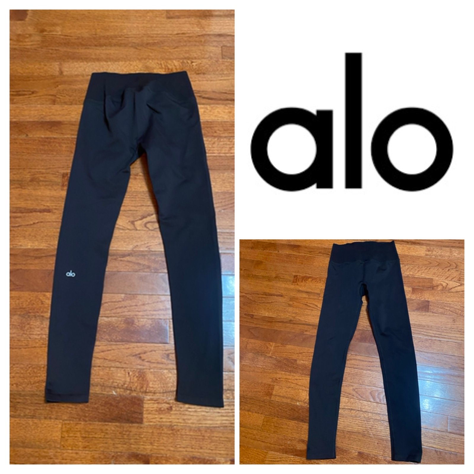 Alo high waisted seamless ribbed leggings in black