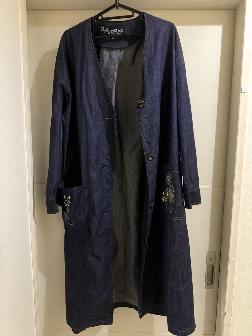Furifu Denim Long Coat with Cat Pocket