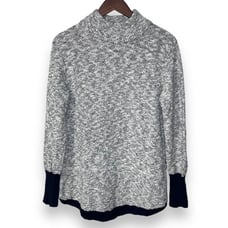 L.L. Bean Signature Cotton Linen Ragg Mock Neck Tunic Sweater Women's Small NWOT