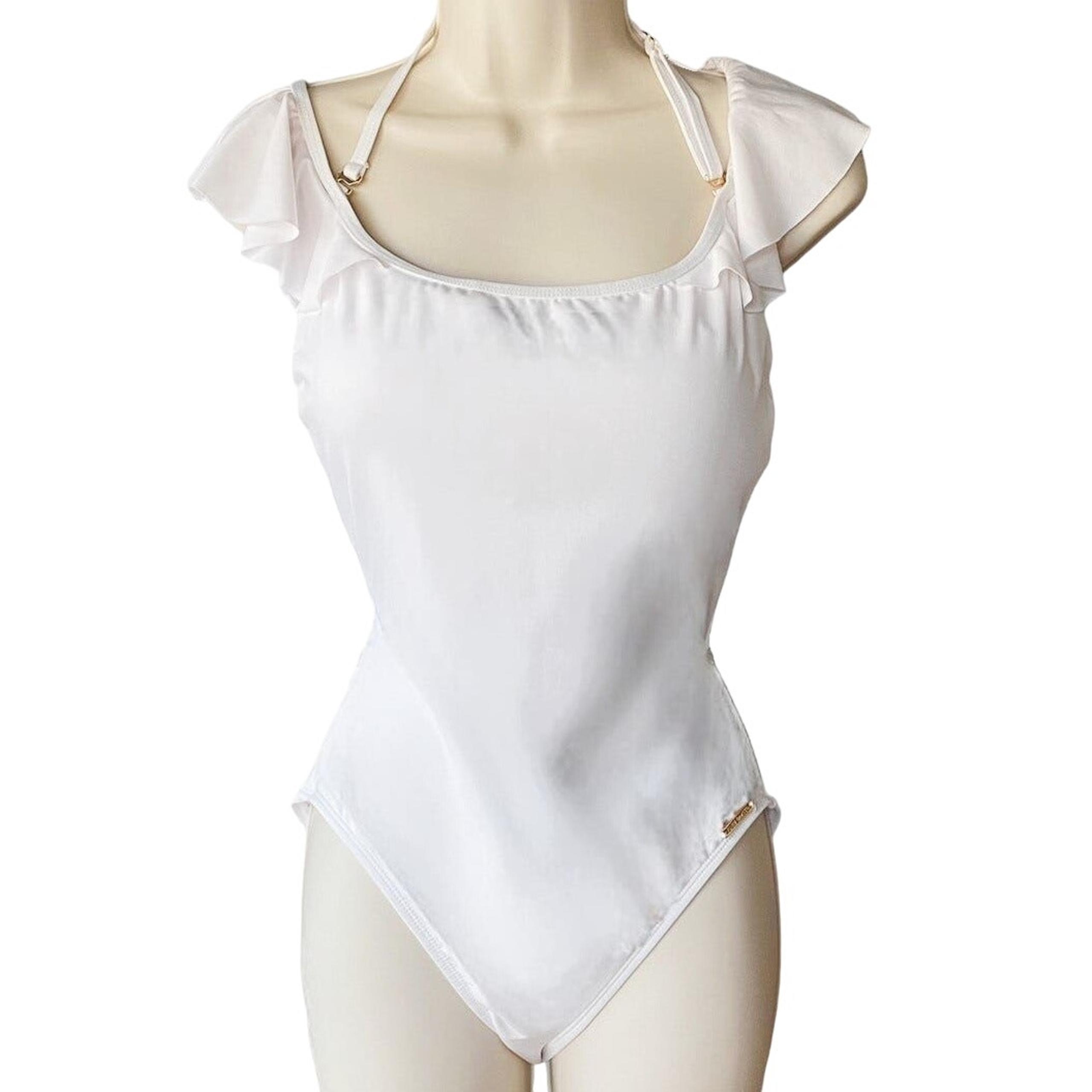 VINCE CAMUTO White One Piece Swimsuit Removeable Straps ~ Women's Size 12