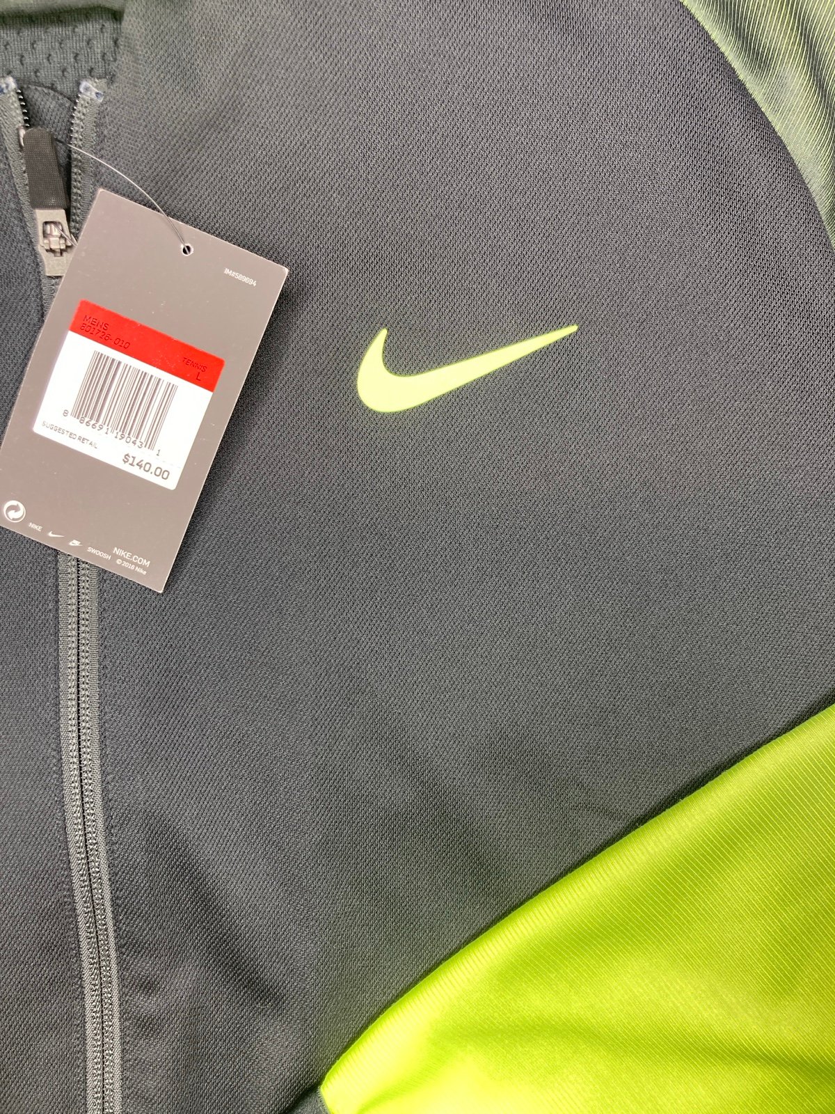 Nike Neon Green Tennis Jacket  Size Large