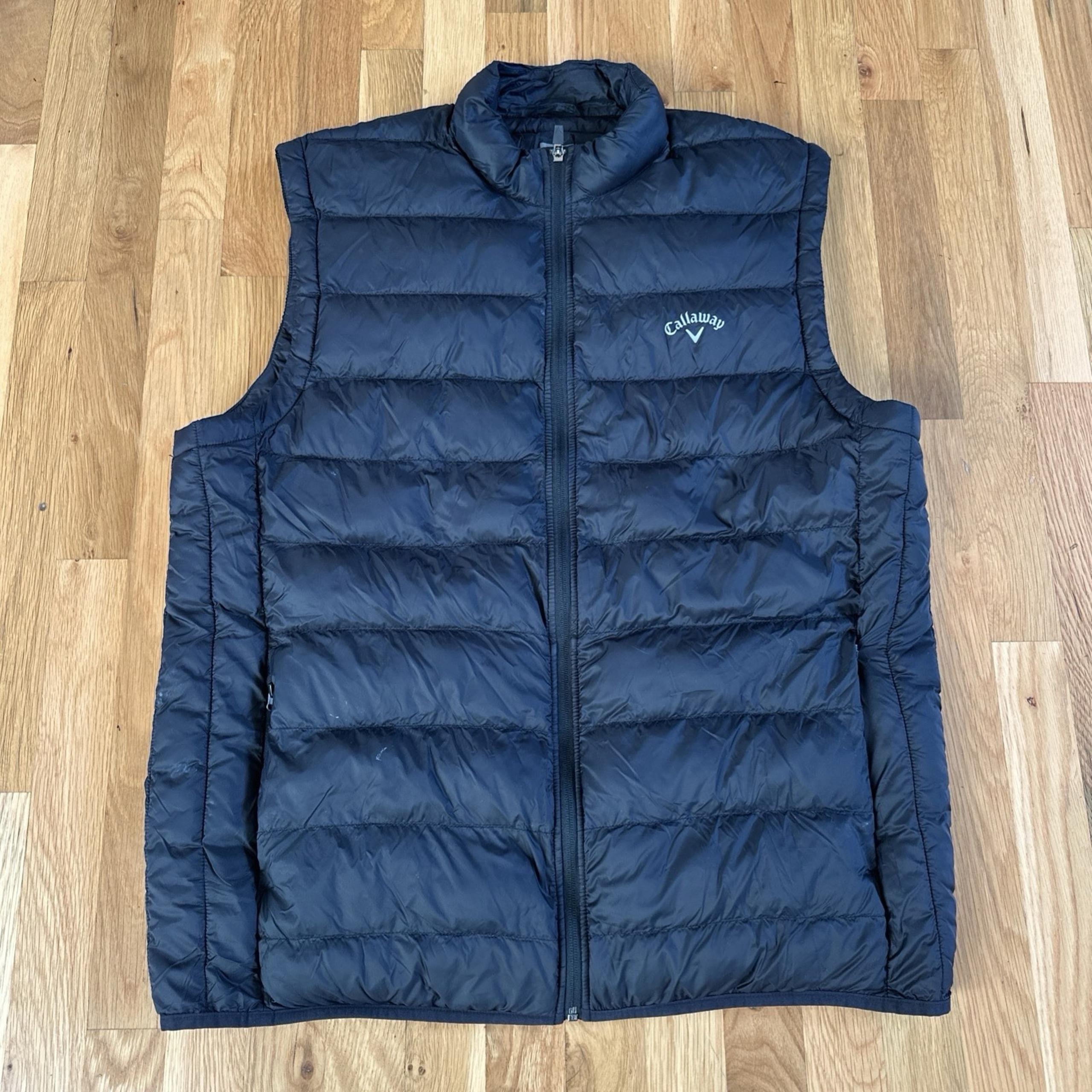Callaway Vest Mens Black Quilted Puffer Full Zip Performance Golf XL