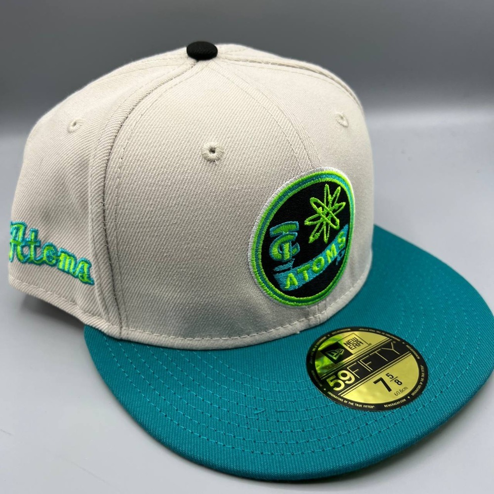 Tri-City Atoms Hat Men 7 5/8 White Blue 59Fifty New Era MiLB Fitted Cap