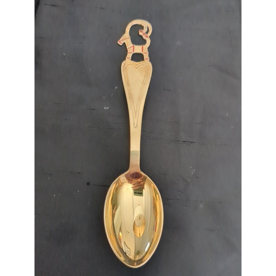 A. Michelsen Copenhagen Danish Sterling Gilded Reindeer Christmas Spoon, 1948
