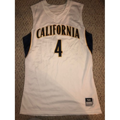 2010-11 Nike California Bears #4 Gary Franklin White Game Worn Basketball Jersey
