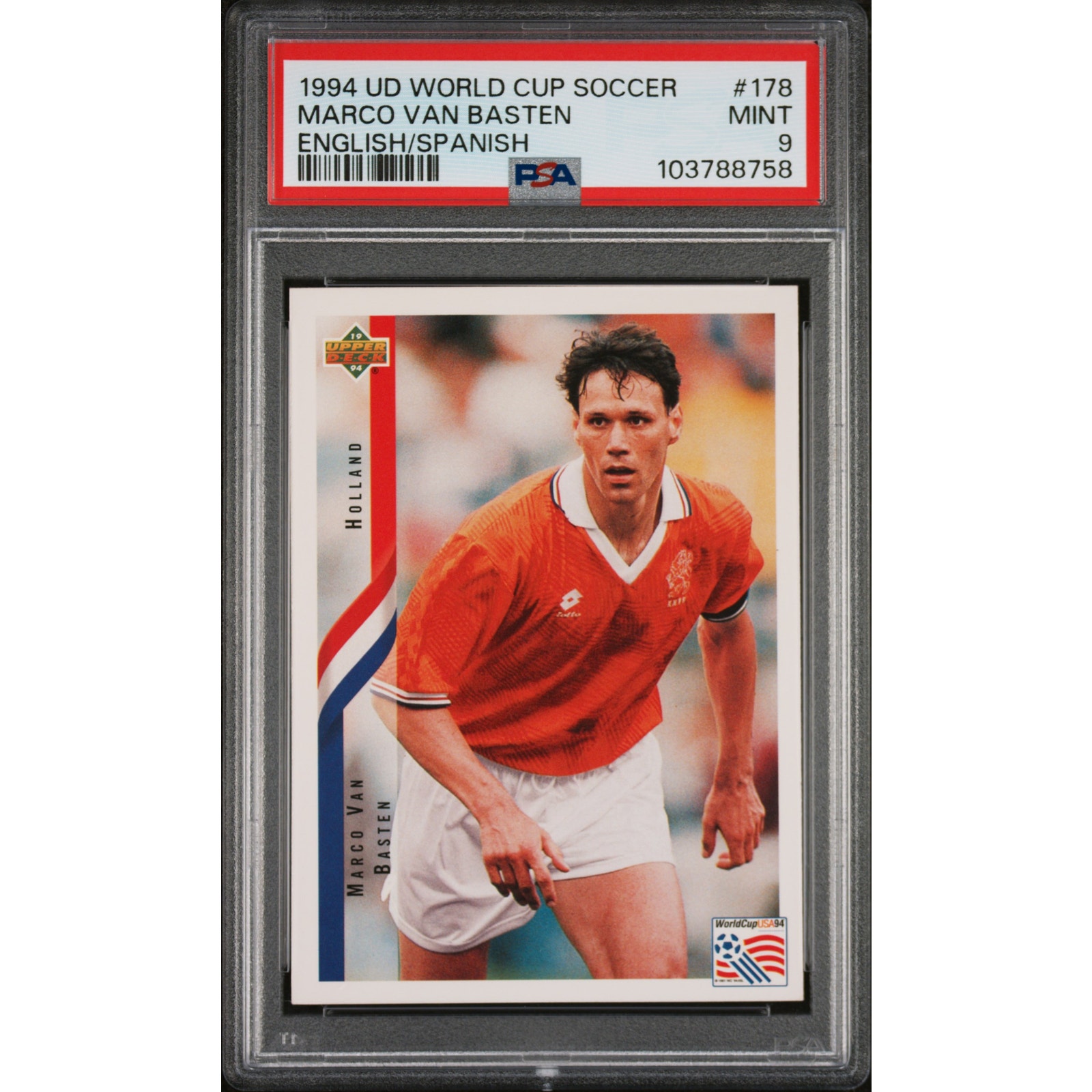 1994 Upper Deck World Cup Soccer English/Spanish #178 Marco van Basten PSA 9