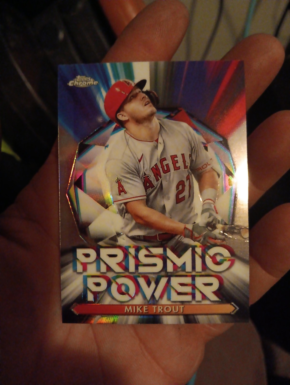 Mike Trout2021 Topps Chrome Prismic Power Mike Trout #PP-2 Los Angeles Angels