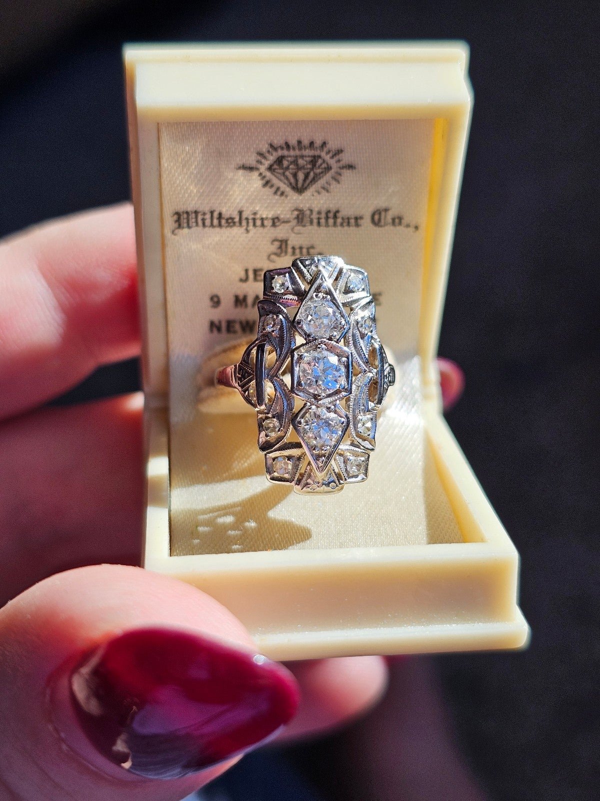 14k antique diamond ring size 4 1/2 sizeable