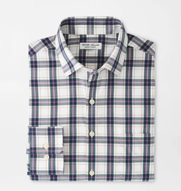 MEN'S MEDIUM PETER MILLAR RANDALL PERFORMANCE POPLIN SPORTSHIRT MF23W44LTPP NWT