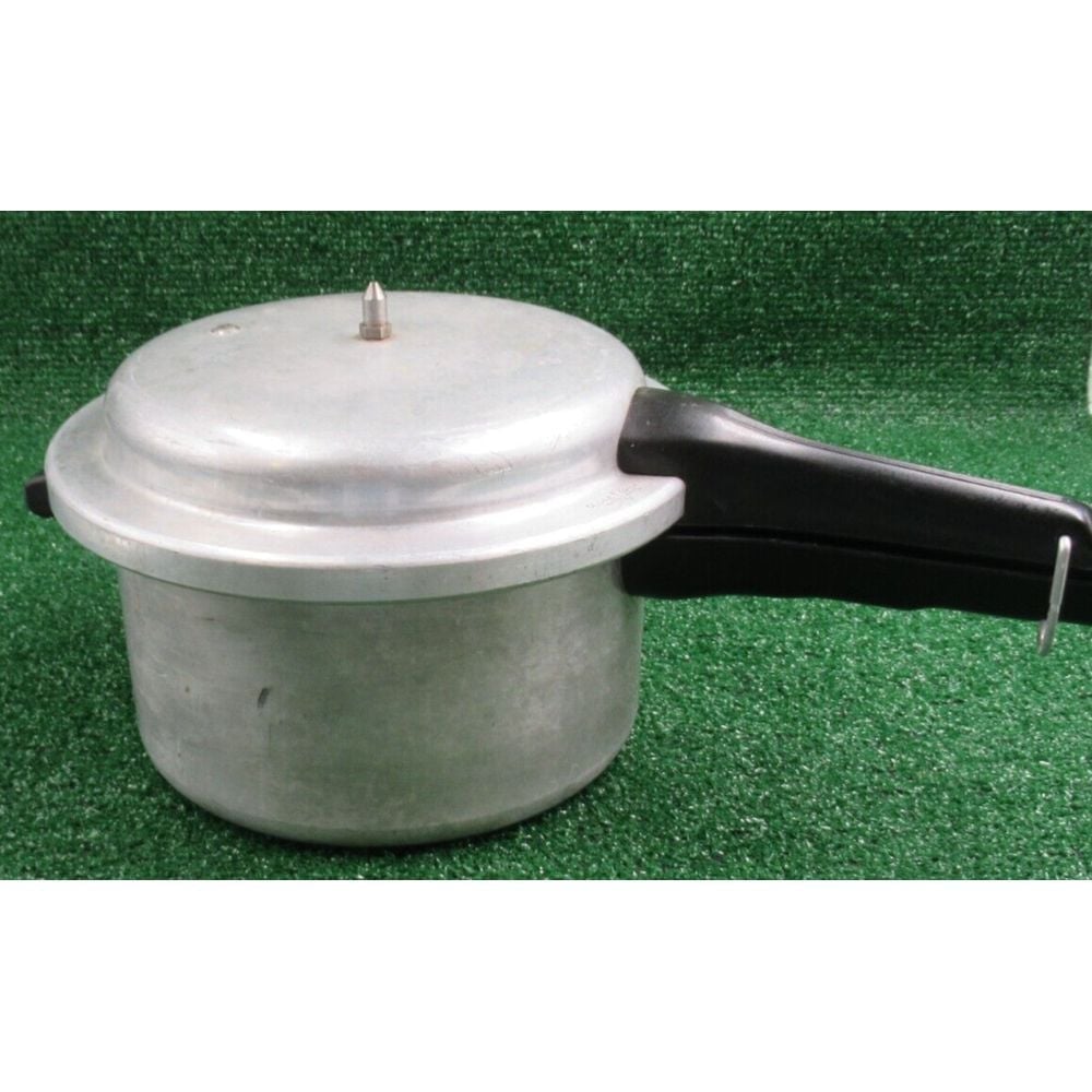 Vtg Mirror-Matic Pressure Cooker 394M 4QT Aluminum w/Jiggler & Gasket-Made USA