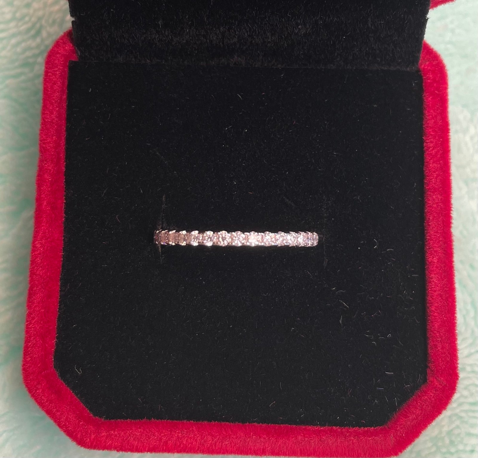Classic .25 Carat Certified Moissanite Diamond Half Eternity Band Size 5.75